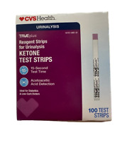 100 CVS Health True Plus Ketone Test Strips Keto Urinalysis Ketosis 2/25+