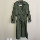 braefair trench coat army forest green vintage womens Size 10 belted w/ pockets