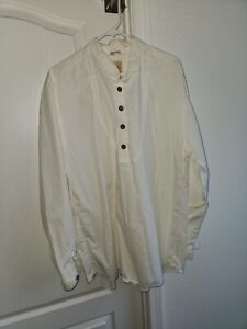 Wah-Maker Shirt Large Tall White With Pewter Buttons For Reenacting/Cowboy...