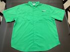 Columbia PFG Tamiami Shirt Mens XL Green Vented Short Sleeve Button Fishing