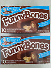 Drake's Funny Bones, 2 BOXES, 20 Twin-Wrapped Peanut Butter Creme-Filled Cakes