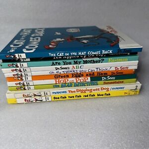 Dr Seuss Beginner Reading Books Lot of 10 Big Blue Book Early Reading Education