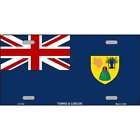 Turks And Caicos Flag Metal Novelty License Plate Tag LP-4165