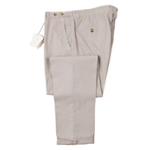 NWT $725 BRUNELLO CUCINELLI Stone Beige Button-Fly Cotton Pants 39 (Eu 56)
