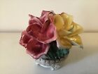 Vintage MCM Capodimonte 3 rose centerpiece made in Italy