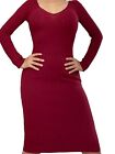 Windsor Bodycon knit Dress Size XS Maroon Red Knee Length Backless Full Stretch