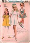 7615 Vintage Simplicity Sewing Pattern Girls 1960s Collarless Dress 4 OOP Easter