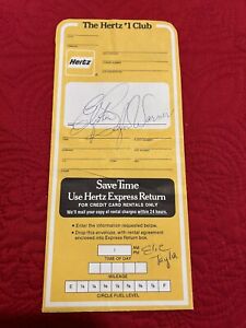 Elizabeth Taylor Warner Autograph On O.J. Simpson Hertz Rental Car Envelope 1978