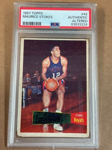 1957 Topps Basketball #42 Maurice Stokes / Authentic Altered