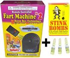 1 FART MACHINE #2 with remote + 1 Box of 3 Stink Bombs ~ COMBO Prank Joke Gag