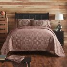 VHC  Custom House Burgundy/Tan Coverlet (Your Choice Size & Accessories)