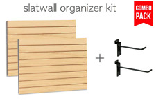 Maple Slatwall Panels Organizer Kit (2) 24