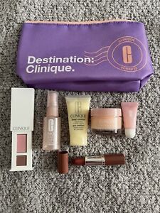 Clinique-Destination-7 Pcs  Facial Care/ Make Up Travel/Gift Set With Bag