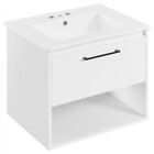 Wall-Mount Bathroom Vanity with Ceramic Sink Bathroom Sink Cabinet with 1 Drawer