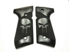 Ebony Punisher Beretta 92fs Grips Checkered Engraved Textured #2