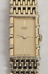 Rare Vintage Seiko 2E20-5079 Womens Gold Tone Bracelet Watch Runs SHIPS FREE