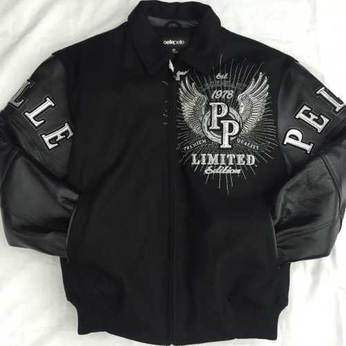 Pelle Pelle Limited Edition 1978 Black Wool & Leather Varsity Jacket