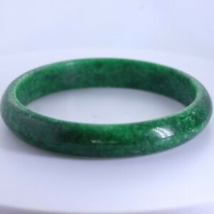 Maw Sit Sit Burmese Natural Green Gemstone Bracelet 6.8 Inches Round 55.5 mm
