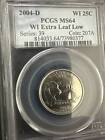 2004 D Quarter Dollar - State Series PCGS MS-64 Wisconsin - EXTRA LEAF LOW