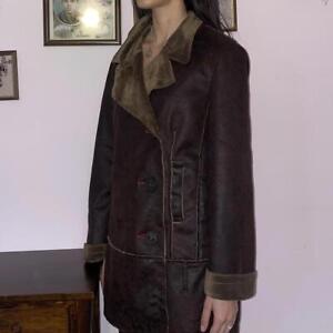 00s Cop Copine Long Brown Leather Trench Coat A3a7