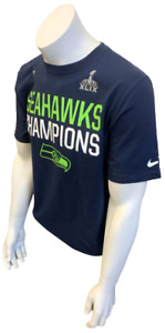 Nike Men's Error Seattle Seahawks Champions Super Bowl XLIX Navy NFL Shirt