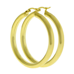 Women 5mm 14K Gold Filled Round VERY THICK Tube Hoop Earrings Click Top 20-70mm