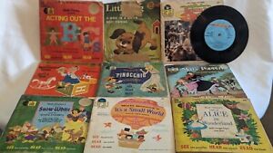 Disney SEE, HEAR, READ Records Books MARY POPPINS Alice BABES TOYLAND Lot x9