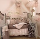 Nightingale Pink Floral Crib Bedding Set Hamper Mobile Valance Sheet Toy Bag