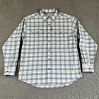 Poncho Shirt Men's Large Plaid Button Up Flannel Magnetic Pockets Regular Fit