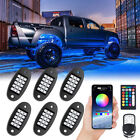 6 Pods RGB LED Rock Lights Car UTV Underglow Multicolor Underbody Neon Light Kit