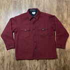 Vintage LL Bean Northwoods Jacket Mens Large Red Wool Heavyweight Lined Button