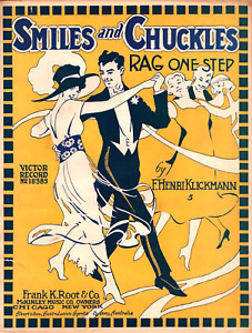 Antique Smiles and Chuckles Rag 1917 Large Format Sheet Music F Henri Klickmann