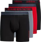 adidas Men's Stretch Cotton BOXER BRIEF Underwear (4-Pack) Black/Red/Onix MEDIUM
