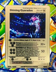 Shining Gyarados Gold Metal Pokémon Card Collectible Gift