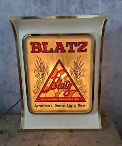 Vtg Blatz Golden Wheat Lighted Beer Sign for Man Cave