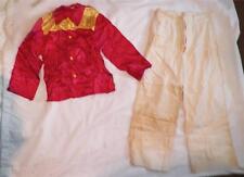 Vintage Cowboy Western Costume Boys Size 10 Red Shirt Button Fly Pants As Is