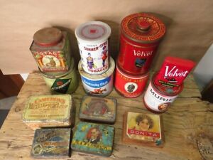Old Tobacco Tins & Cans & 1 Cigar Box ALL ARE EMPTY!!!