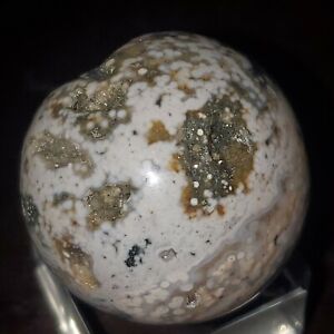 Ocean Jasper Druzy Sphere Ball Orb Marble 35.3mm, 58g