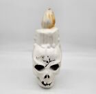 Rare Skull Candle Tabletop Blow Mold Vintage Halloween Decoration