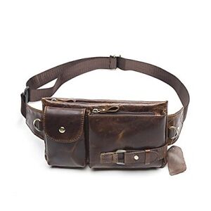 Men's Leather Fanny Pack Waist Bags Vintage Utility Belt Bag Crossbody Hip Pu...