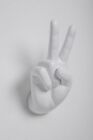 New ListingPeace Sign Hand Wall Hook， Ceramic ， White，This item is a handmade product