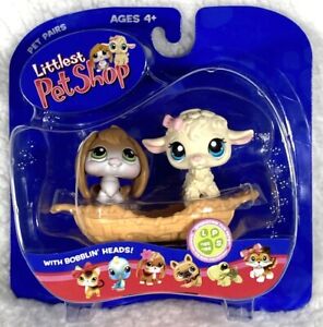 Littlest Pet Shop Playset 185 and 186 Brown Bunny & Lamb LPS NEW! 2006 Pet Pairs