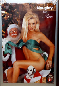 Vintage 1995 Jenny McCarthy Playboy Poster Naughty But Nice Santa BRAND NEW NOS