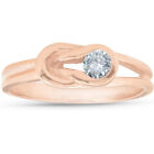 1/5ct Diamond Knot Solitaire Round Brilliant Cut Ring 14K Rose Gold