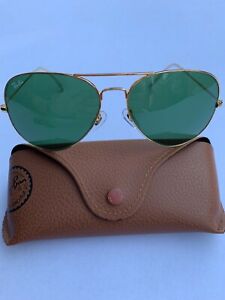 Ray-Ban Aviator Sunglasses RB3026 Large 62mm L2846 Gold Frame with Green Lenses