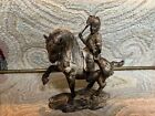 VTG Tang Dynasty Cast Iron Chinese Mongolian Toy Soldier Horse Sculpture Statue