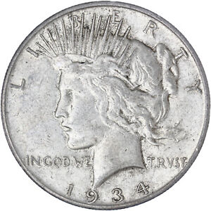 New Listing1934 S Peace Silver Dollar Extra Fine XF See Pics T657