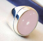 Rose Quartz Ring, 925 Sterling Silver Mens Ring, Handmade Ring, Gemstone Ring