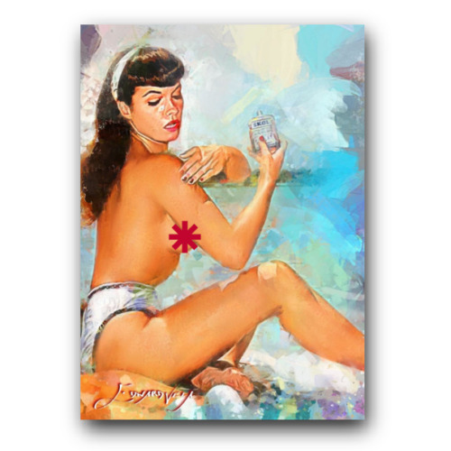 Bettie Page #117 Art Card Limited 16/50 Edward Vela Signed (Censored)
