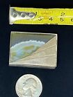 Vintage scenic agate rectangular 925  brooch pin with natural desert scene